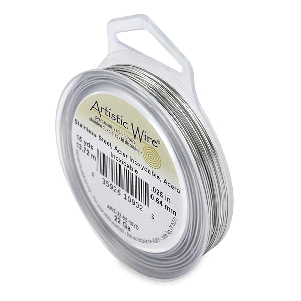 Artistic Wire Artistic Wire 22 Gauge Stainless Steel Jewelry Wrapping Wire - 15 Yards for Crafting & DIY Projects