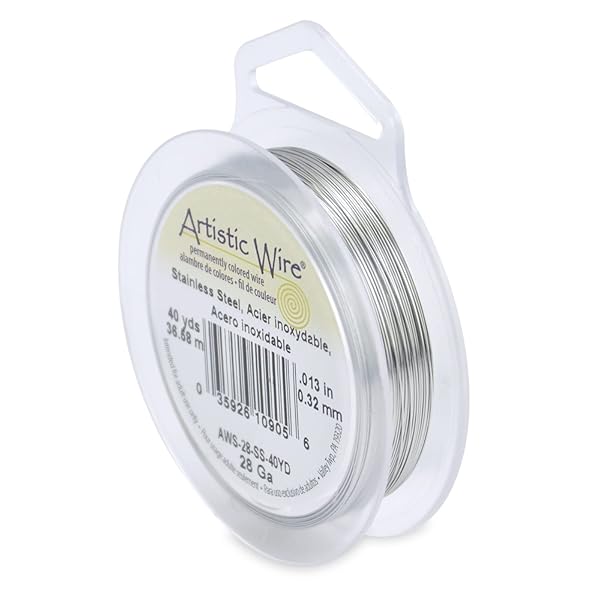 Artistic Wire Artistic Wire 28 Gauge Stainless Steel Jewelry Wrapping Wire - 40 Yards for Crafting & DIY Projects