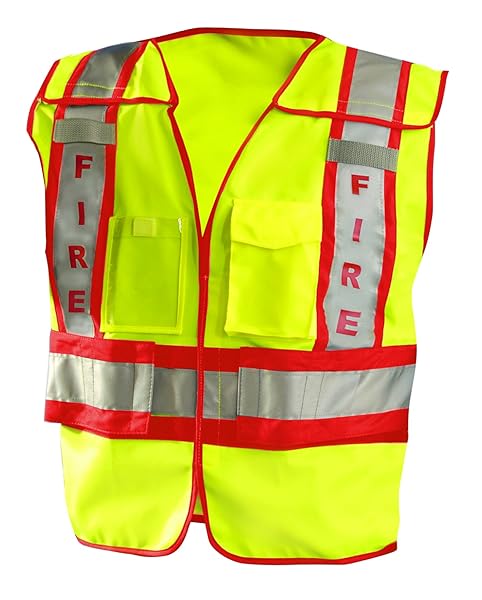 OccuNomix OccuNomix Men Fire Safety vests, Yellow/Red, X-Large 2X-Large US, LUX-PSF-YX/2X