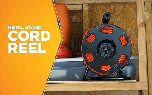 Woods Heavy Duty Woods 22849 Metal Extension Cord Reel Stand - Durable, Easy Grip, Holds 100ft 14/3 Gauge Cord - View 3 of 5