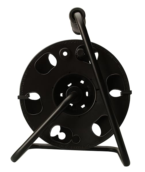 Heavy Duty Woods 22849 Metal Extension Cord Reel Stand - Durable, Easy Grip, Holds 100ft 14/3 Gauge Cord