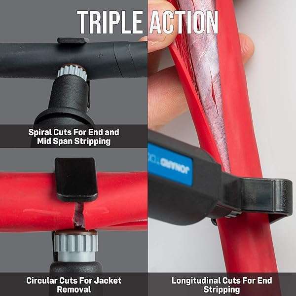 Jonard Tools "Jonard Tools CST-1900 Round Cable Stripper: Fast, Precise Jacket Removal for 3/16" to 1 1/8" Diameter Cables" - View 8 of 9