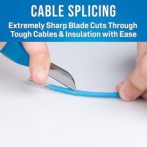 Jonard Tools "Jonard KN-7 Ergonomic Cable Splicing Knife - 6.25" Blue Handle for Precision Cutting" - View 3 of 6