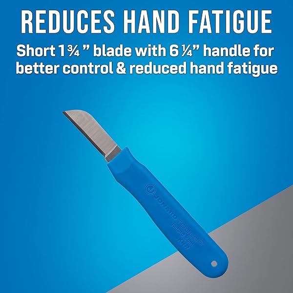 Jonard Tools "Jonard KN-7 Ergonomic Cable Splicing Knife - 6.25" Blue Handle for Precision Cutting" - View 6 of 6
