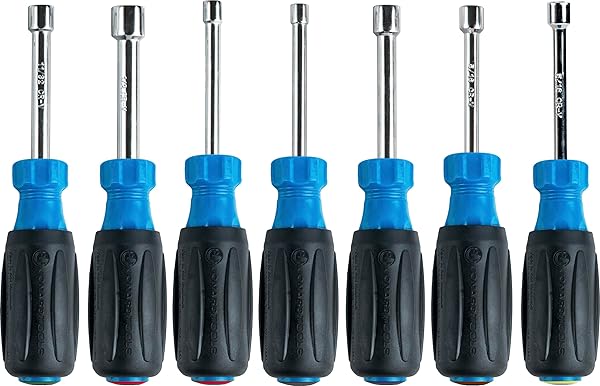 Jonard Tools "Jonard Tools ND-631 Nut Driver Set: 7-Piece Hex Sizes with 3" Hollow Shaft & Ergonomic Grip for Easy Use"