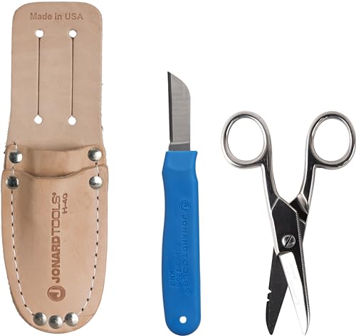 Jonard Tools Jonard Tools TK-400 Splicers Kit: Knife, Scissors & Pouch for Electricians - Essential Tool Set