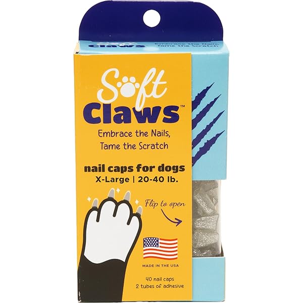 Soft Claws Soft Claws Dog and Cat Nail Caps Take Home Kit X Large Sparkle Silver for Pet Nail Protection