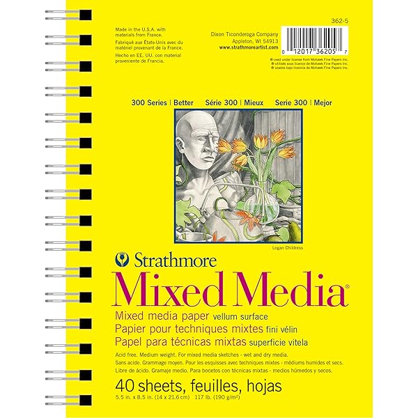 Strathmore Strathmore 300 Series Mixed Media Paper Pad 5.5x8.5 - 40 Sheets for Watercolor, Ink & More | Ideal for Artists & Students
