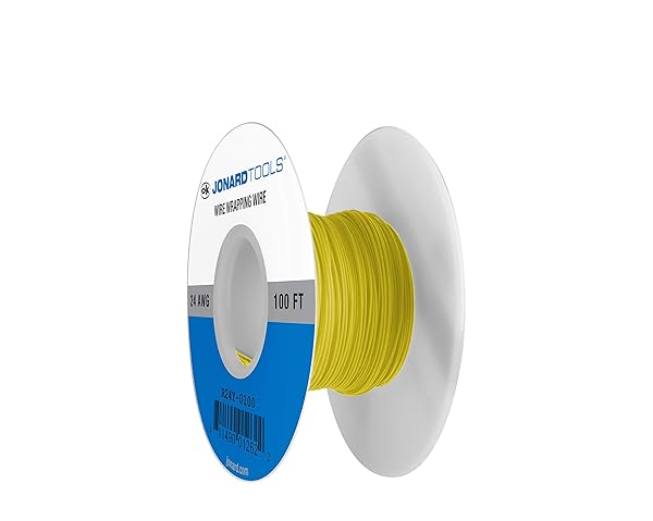 Jonard Tools Jonard Tools R24Y-0100: 24 AWG Yellow Insulated Kynar Copper Wire Roll - 100 ft for Reliable Electrical Projects - View 2 of 2