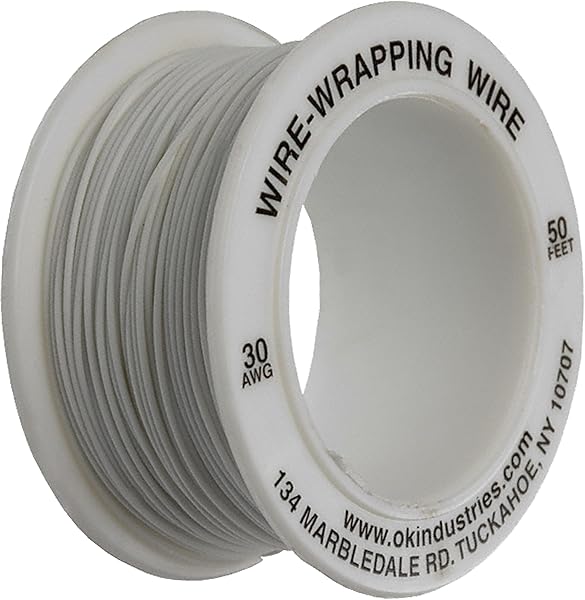 Jonard Tools Jonard Tools R-30W-0050: 30 AWG White Insulated Kynar Copper Wire Roll - 50 ft Length
