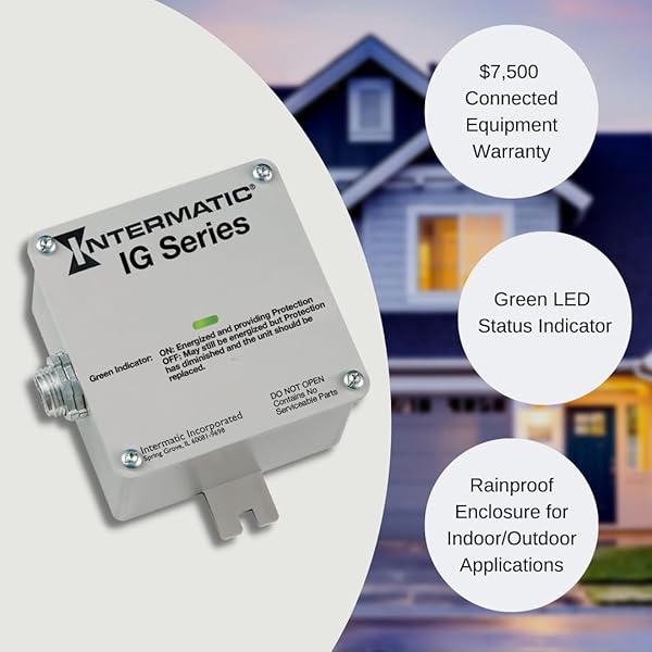 Intermatic Intermatic IG1200RC3 Surge Protector: Rainproof, TPMOV Tech, 3-Year Warranty & $7,500 Equipment Protection - View 4 of 8