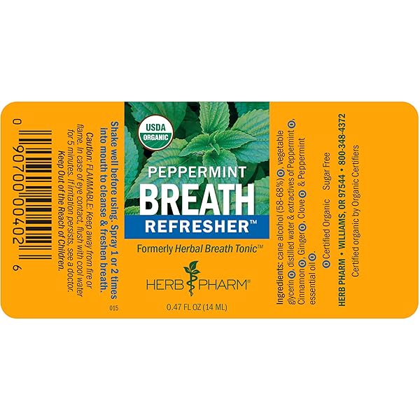 Herb Pharm Herb Pharm Breath Refresher Organic Herbal Fresh Breath Spray Peppermint for Instant Freshness - View 3 of 3