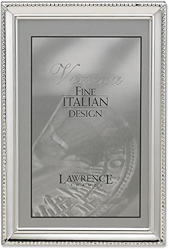 Lawrence Frames Lawrence Frames Verona 8x12 Metal Silver Picture Frame with Beads - Elegant Home Decor