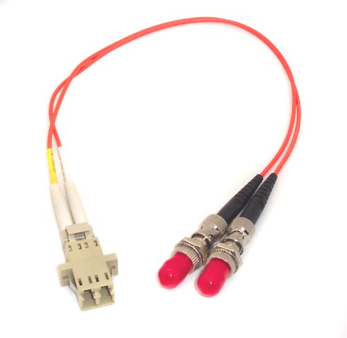 1ft Fiber Optic Adapter Cable LC Female to ST Female Multimode 625125 Duplex for High Speed Connectivity