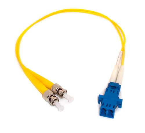 1ft Fiber Optic Adapter Cable LC Female to ST Male Singlemode 9/125 Duplex for High Speed Connectivity