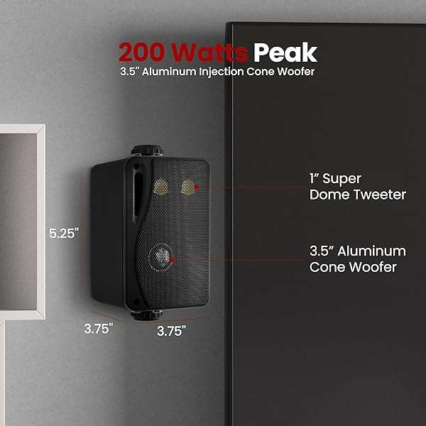 Pyle Buy Pyle 3-Way Mini Box Speaker System - 200W Waterproof Marine Speakers for Home, Boat & Patio Use - View 4 of 10