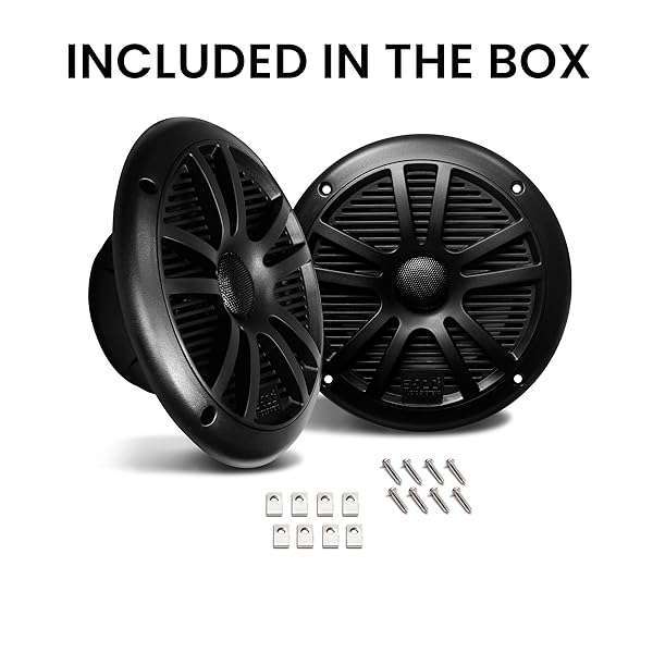 BOSS Audio Systems "Upgrade Your Boat Sound: BOSS MR6B 6.5" Marine Speakers - 180W, Weatherproof, Full Range, Coaxial, Sold in Pairs" - View 7 of 7