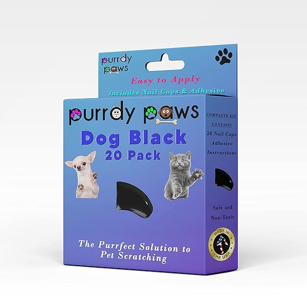 Purrdy Paws Purrdy Paws Soft Nail Caps for Dogs Black XXL Size Durable and Comfortable Claw Protection