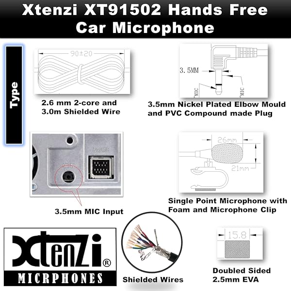 Xtenzi Xtenzi External Microphone for Alpine Car DVD Navigation - High-Quality Sound Upgrade - View 9 of 10