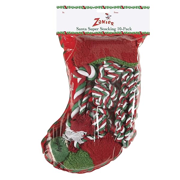 Zanies Zanies Santas Super Stocking 10 Pack Perfect for Holiday Gifts and Decorations
