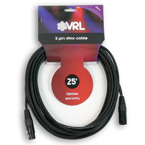 Elite Core Elite Core VRL 3 Pin DMX 25 Foot Pro Lighting Shielded Cables for LED Data Low Capacitance VRLDMX3P25