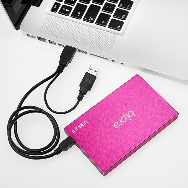BIPRA " BIPRA 2.5" USB 2.0 Slim Hard Drive - Sweet Pink 320GB FAT32 - Portable Storage Solution" - View 7 of 8