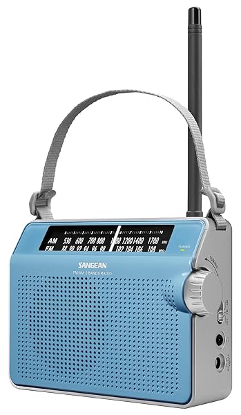 Buy Sangean PR-D6BU Blue AM/FM Portable Radio - Compact Analog Design for Clear Sound
