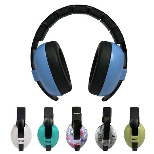 Banz Banz Bubzee Baby Ear Defenders 0-2 Years - Loud Noise Canceling Baby Headphones & Toddler Ear Muffs, Size Adjustable