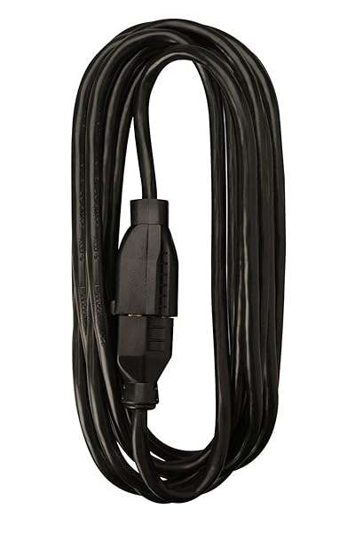 Woods Buy Woods 25Ft Light Duty Extension Cord - 16 Gauge, 3 Conductor, SJTW, Black | Perfect for Office Use