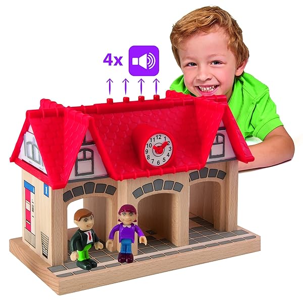 Eichhorn Eichhorn Wooden Soundstation for Train Sets 4 Piece Brown High Quality Educational Toy - View 2 of 4