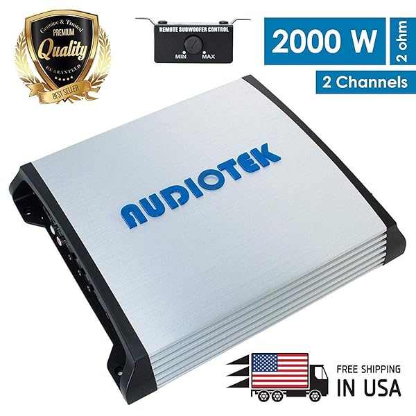 Buy Audiotek AT920S 2000W 2 Channel Class A/B Car Amplifier - LED Indicator, 2 Ohm Stable