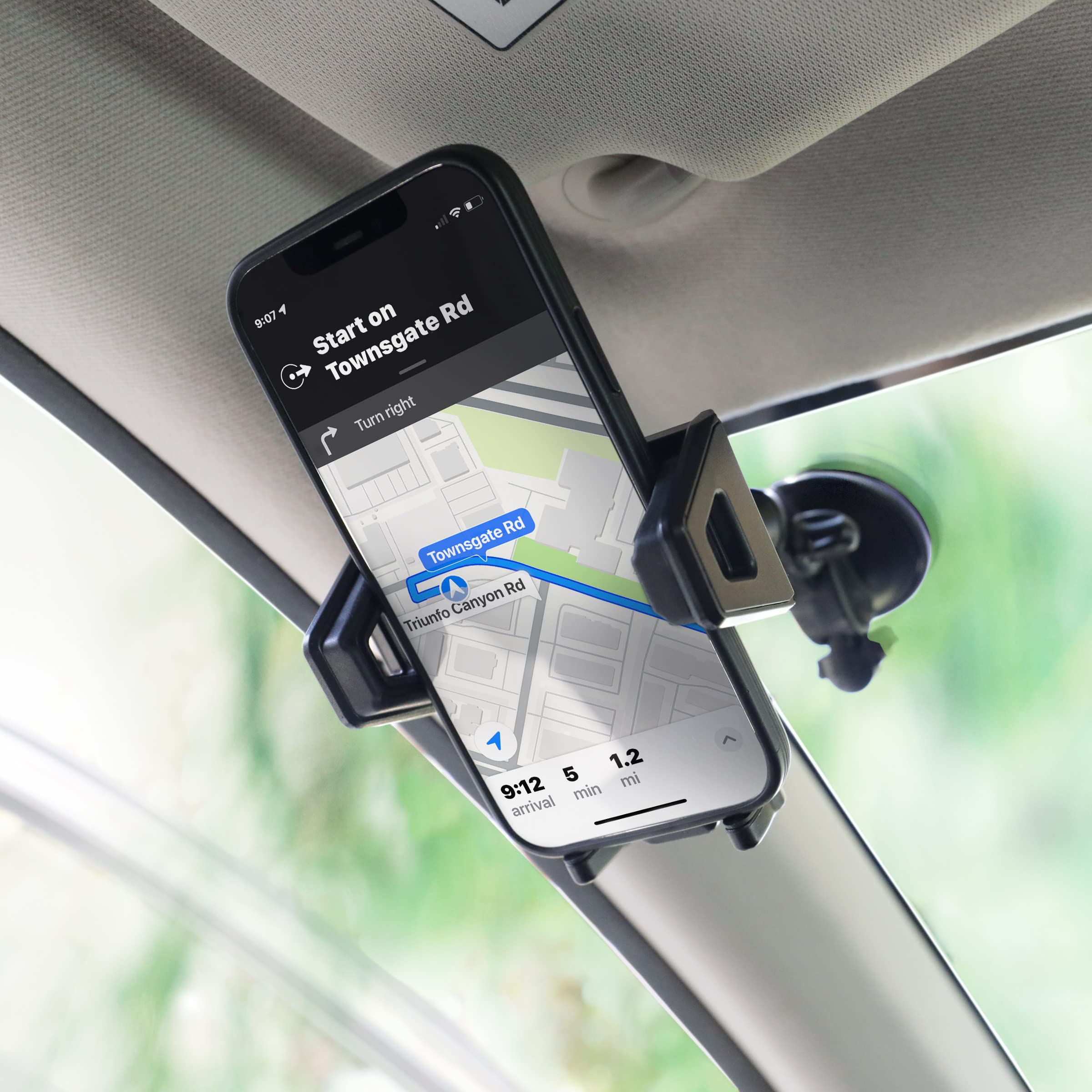 USA Gear USA Gear Auto Windshield Mount: Adjustable Phone Holder for iPhone, Galaxy, LG & More - Strong Suction Clamp - View 3 of 9