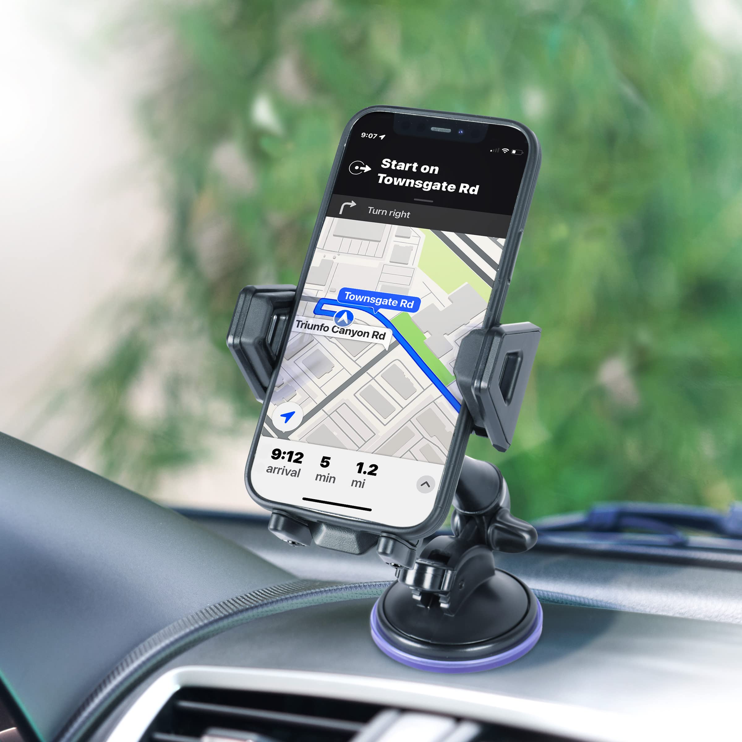 USA Gear USA Gear Auto Windshield Mount: Adjustable Phone Holder for iPhone, Galaxy, LG & More - Strong Suction Clamp - View 6 of 9