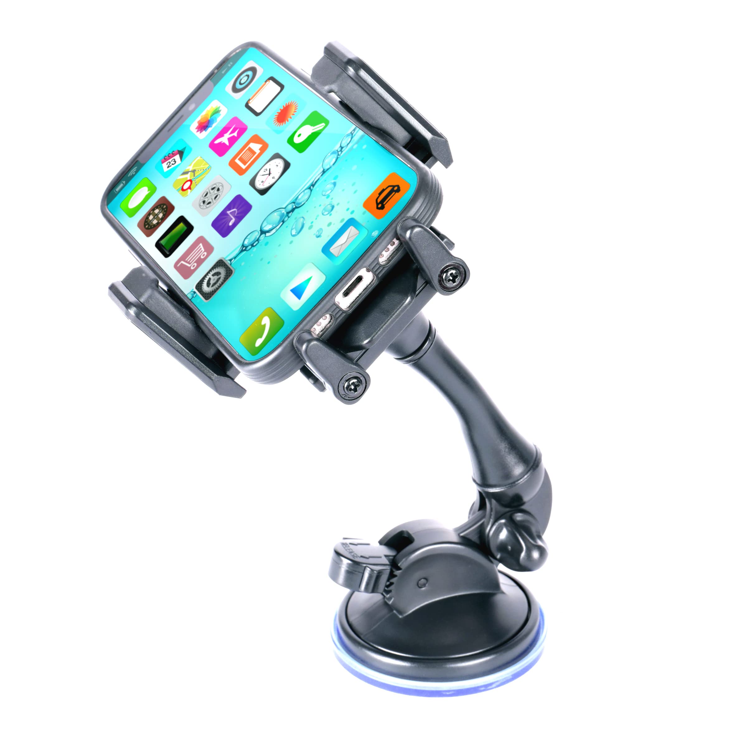 USA Gear USA Gear Auto Windshield Mount: Adjustable Phone Holder for iPhone, Galaxy, LG & More - Strong Suction Clamp - View 7 of 9