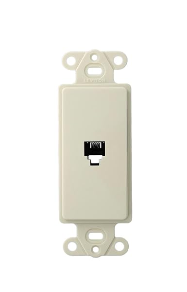 Leviton 40649-T Decora Insert 6P4C - Light Almond Screw Terminals for Easy Installation