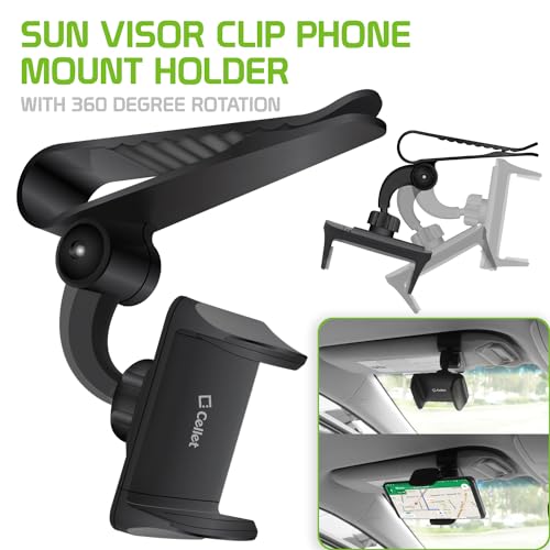Cellet Sun Visor Phone Mount: Universal Car Holder for iPhones, Samsung, Motorola & Google Pixel - View 3 of 10