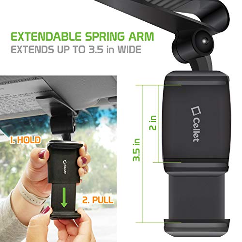 Cellet Sun Visor Phone Mount: Universal Car Holder for iPhones, Samsung, Motorola & Google Pixel - View 5 of 10