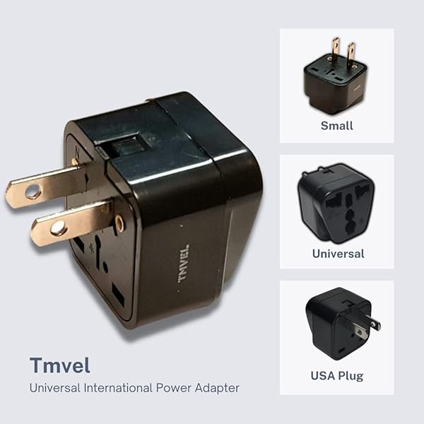 Tmvel Tmvel Universal Power Adapter: EU/UK/CN/AU to USA Plug Converter for Cell Phones - Fast Charging Solution - View 5 of 6