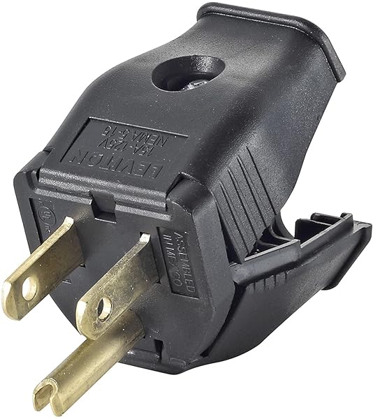Leviton Leviton 3W101-E 2-Pole Grounding Plug - Durable 3 Wire Black Connector for Safe Electrical Use - View 2 of 2