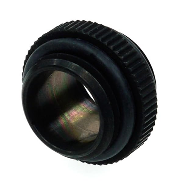 Alphacool 17037 HF Double Nipple G1/4 Water Cooling Fittings - Deep Black with O-Ring