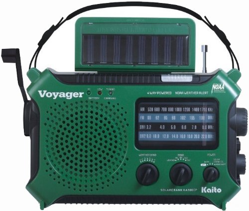 Kaito Buy Kaito KA500IP-GRN Voyager Solar/Dynamo Weather Radio & Phone Charger - AM/FM/SW/NOAA Alert, Green - View 2 of 7
