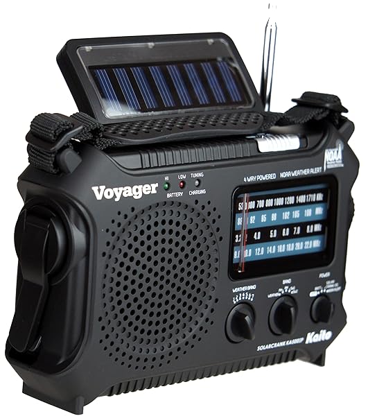 Kaito Buy Kaito KA500IP-BLK Voyager Solar/Dynamo Weather Radio & Phone Charger - AM/FM/SW/NOAA Alerts - View 5 of 5