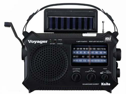 Kaito Buy Kaito KA500IP-BLK Voyager Solar/Dynamo Weather Radio & Phone Charger - AM/FM/SW/NOAA Alerts - View 2 of 5