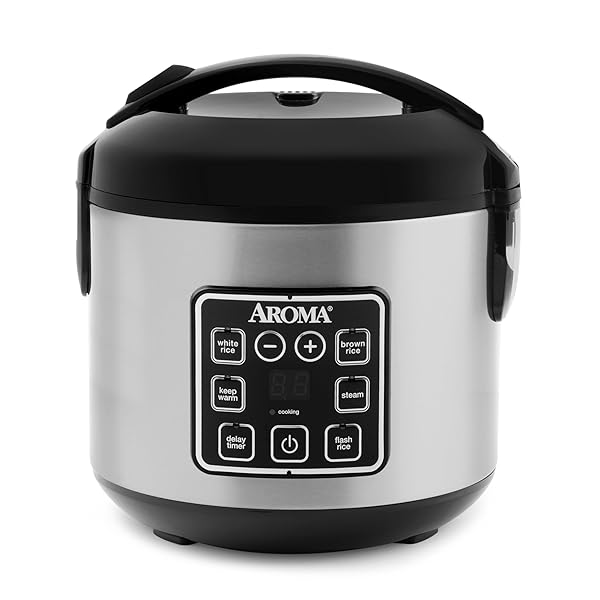 AROMA AROMA 4-Cup Digital Rice Cooker & Steamer - Stainless Steel, Multi-Cooker, Easy Cooking for Perfect Rice & Grains
