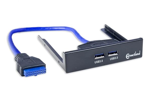 Connectland "Syba CL-HUB20113: 3.5" USB 3.0 Front Open Bay Hub with 19 Pin Header - Fast Data Transfer & Easy Installation"