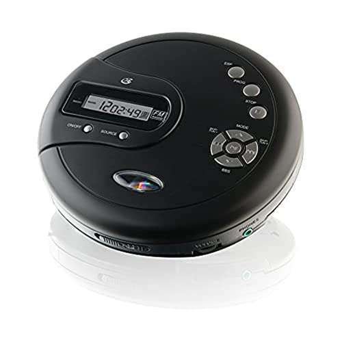 GPX GPX PC332B Portable CD Player: Anti-Skip, FM Radio & Stereo Earbuds - Black