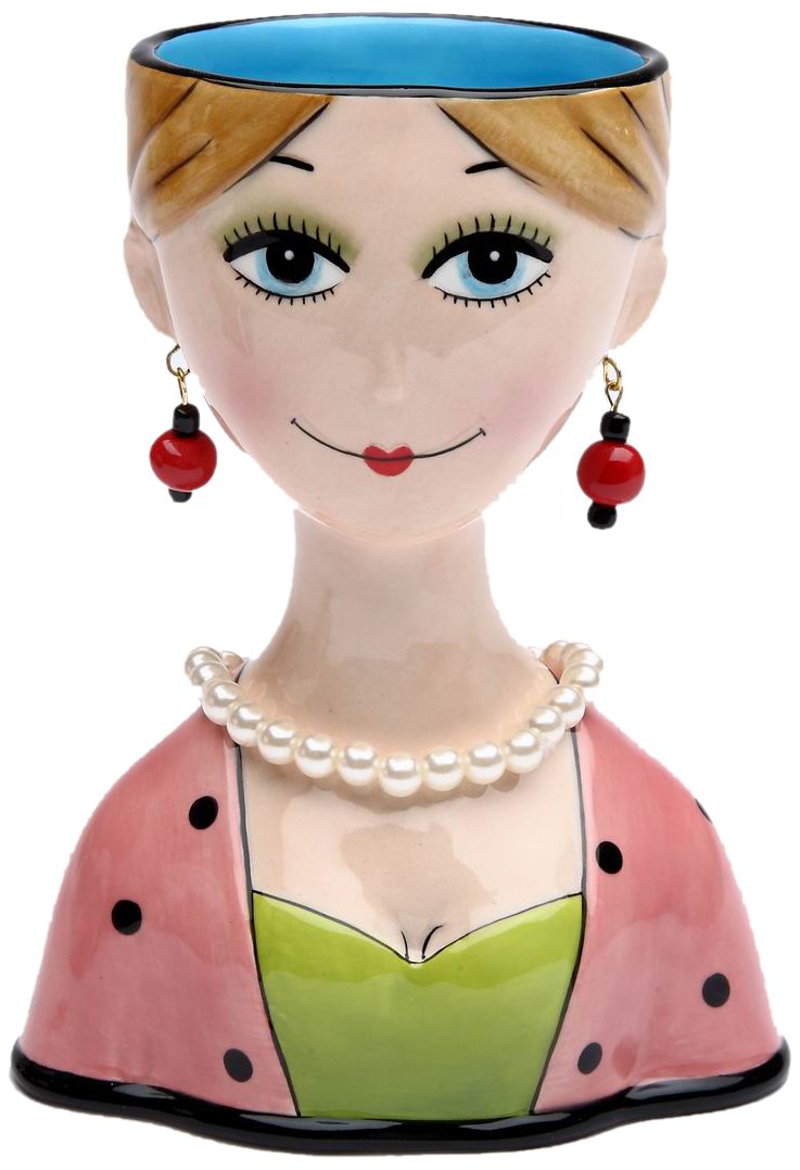 Appletree Design Dilly Dots Lady Vase Functional and Decorative 5-3/8 Inch Tall Perfect for Home Decor