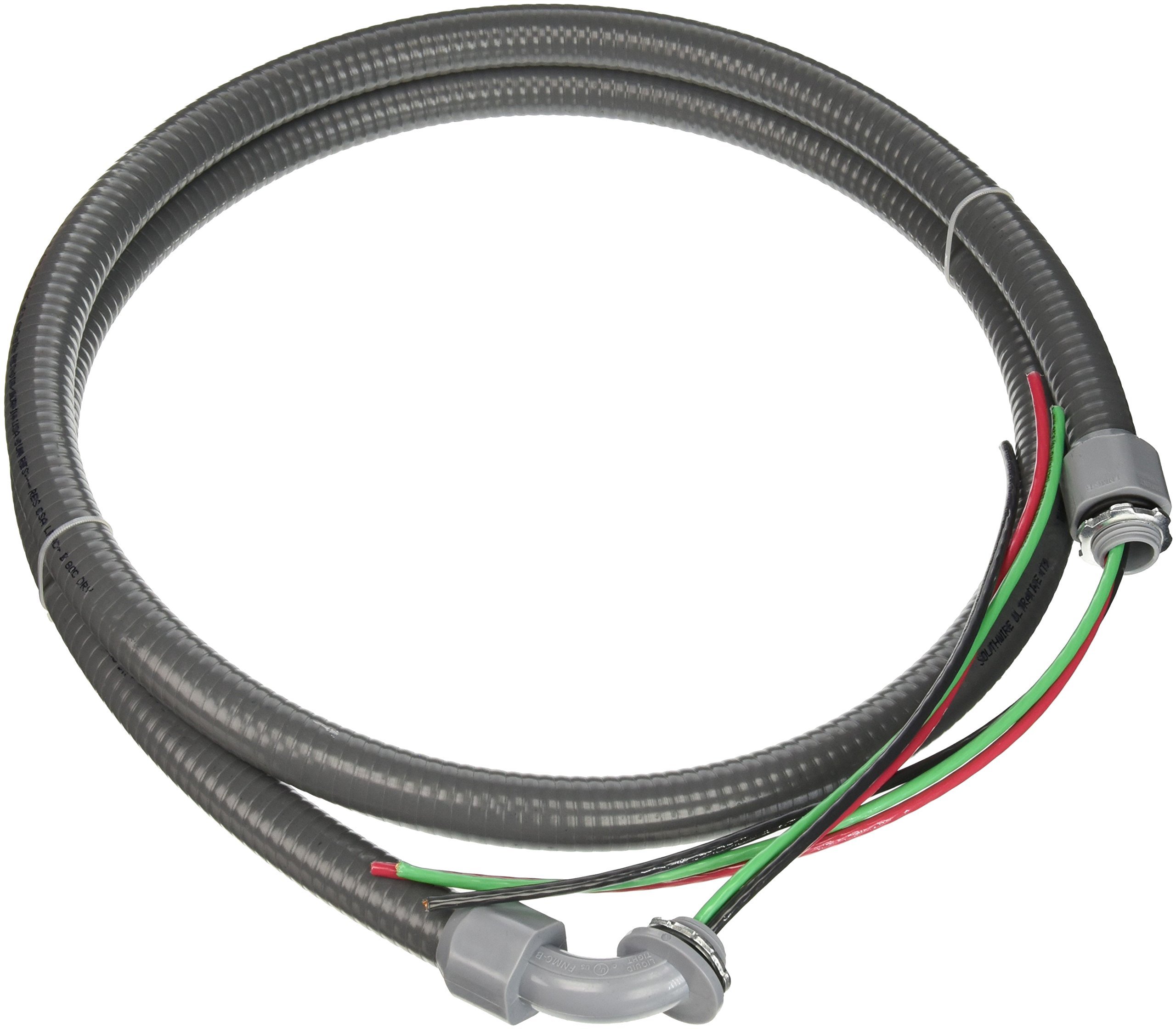 Southwire "Southwire Liquid Tight Flexible Whip 1/2" x 6 Ft PVC Grey - Durable Electrical Conduit Solution"