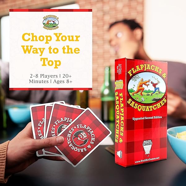 Prolific Games Prolific Games Flapjacks and Sasquatches 2nd Edition Family Card and Dice Game for 2-8 Players Fun for Kids and Adults - View 5 of 8