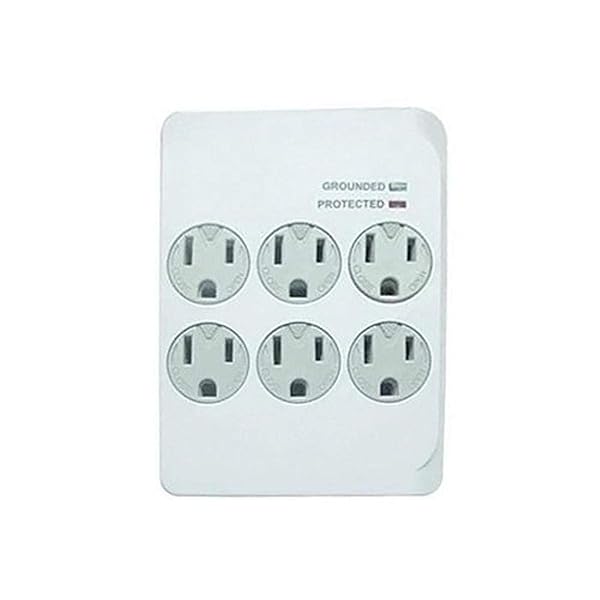 Master Electrician Master Electrician CT-044F Surge Tap: 6 Outlet Power Strip in White for Ultimate Protection - View 2 of 2